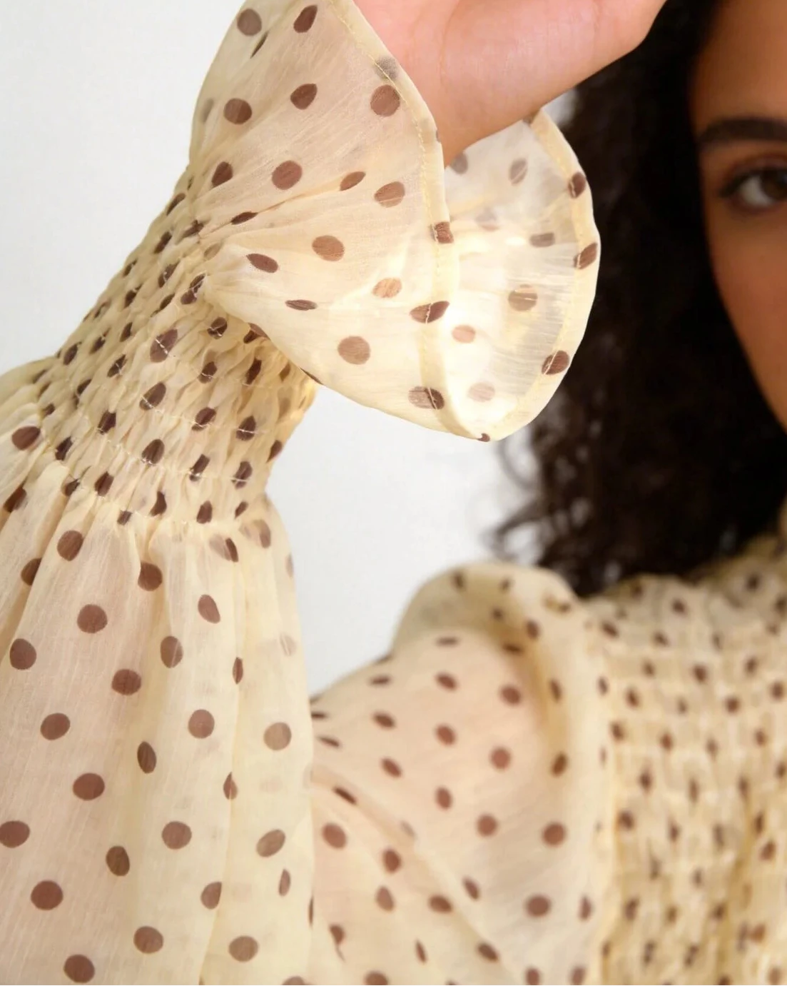 Camisa Polka Dots - Amarelo e Castanho
