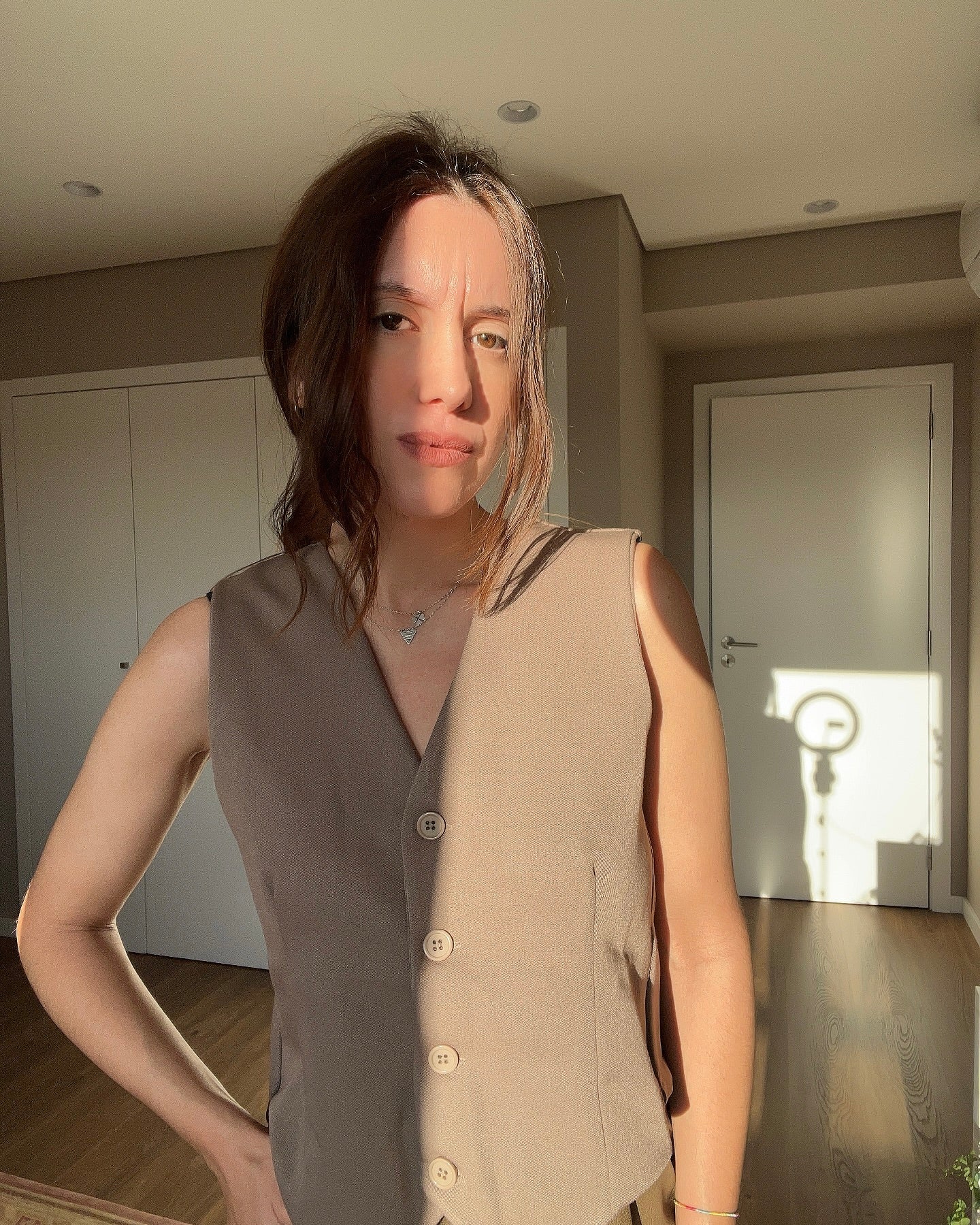 Soft camel vest
