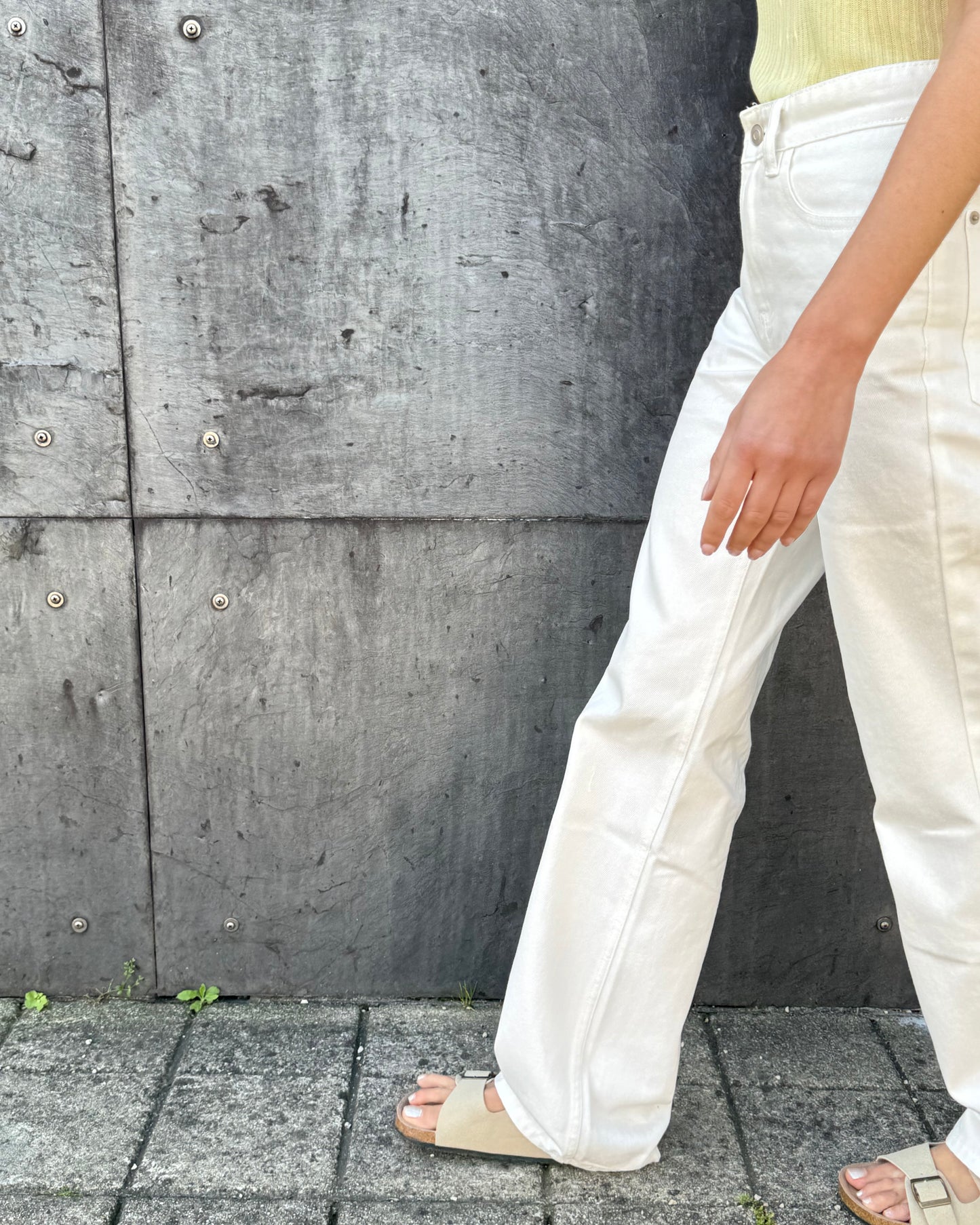 Perfect Wide Leg Jeans - Branco ( Pré-Venda - Envio/Shipping em 10 dias )