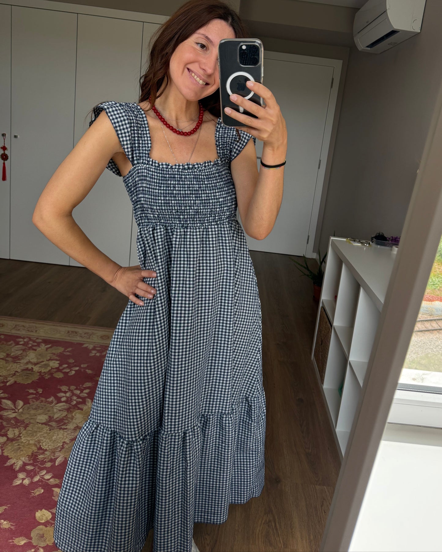 Vestido Amalfi - Vichy azul marinho
