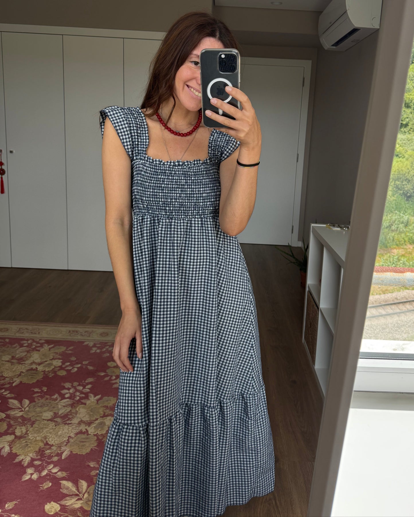 Vestido Amalfi - Vichy azul marinho