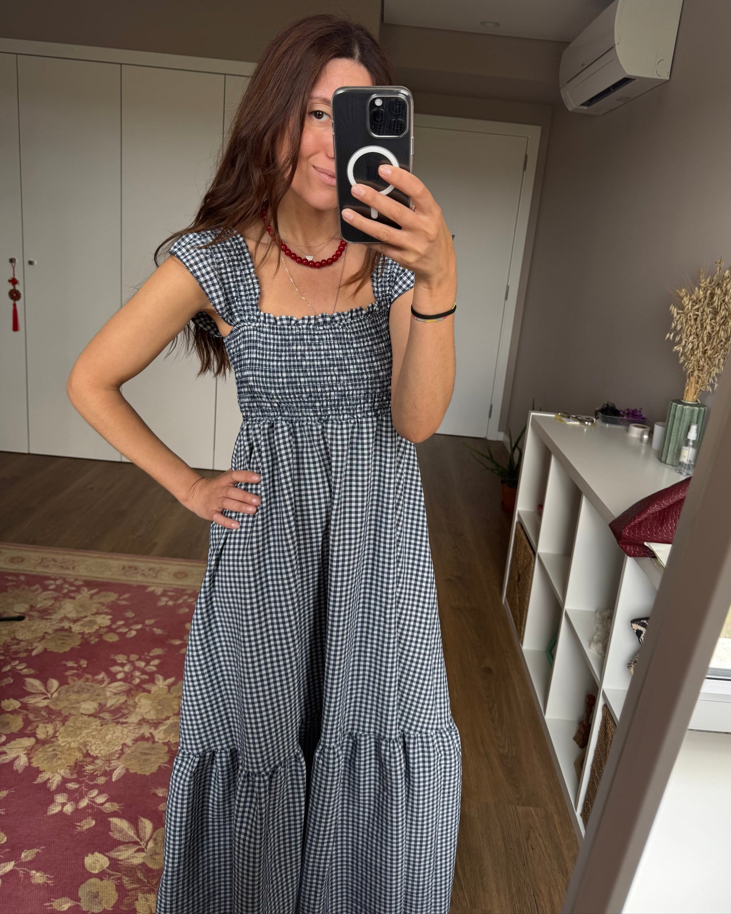 Vestido Amalfi - Vichy azul marinho