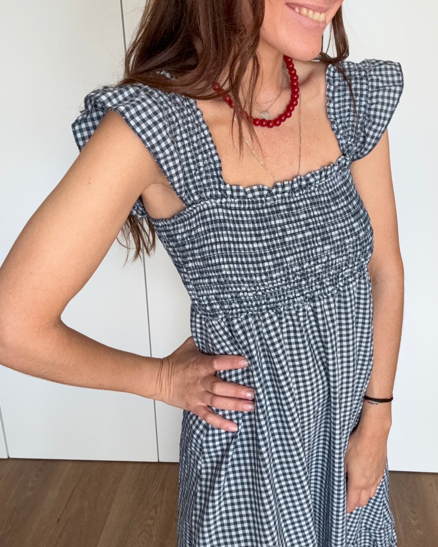 Vestido Amalfi - Vichy azul marinho