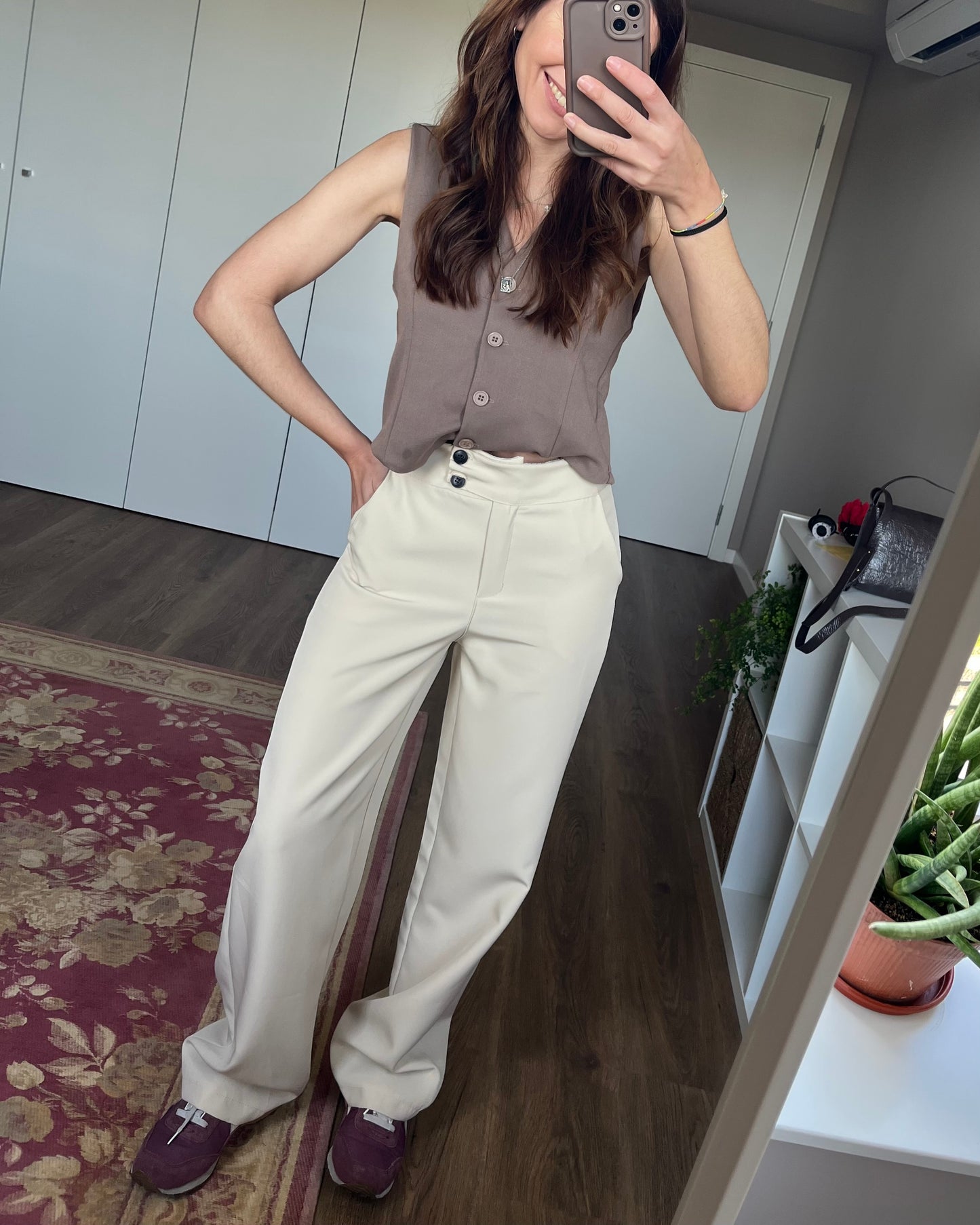 Calças de Alfaiataria Creme - Non Iron