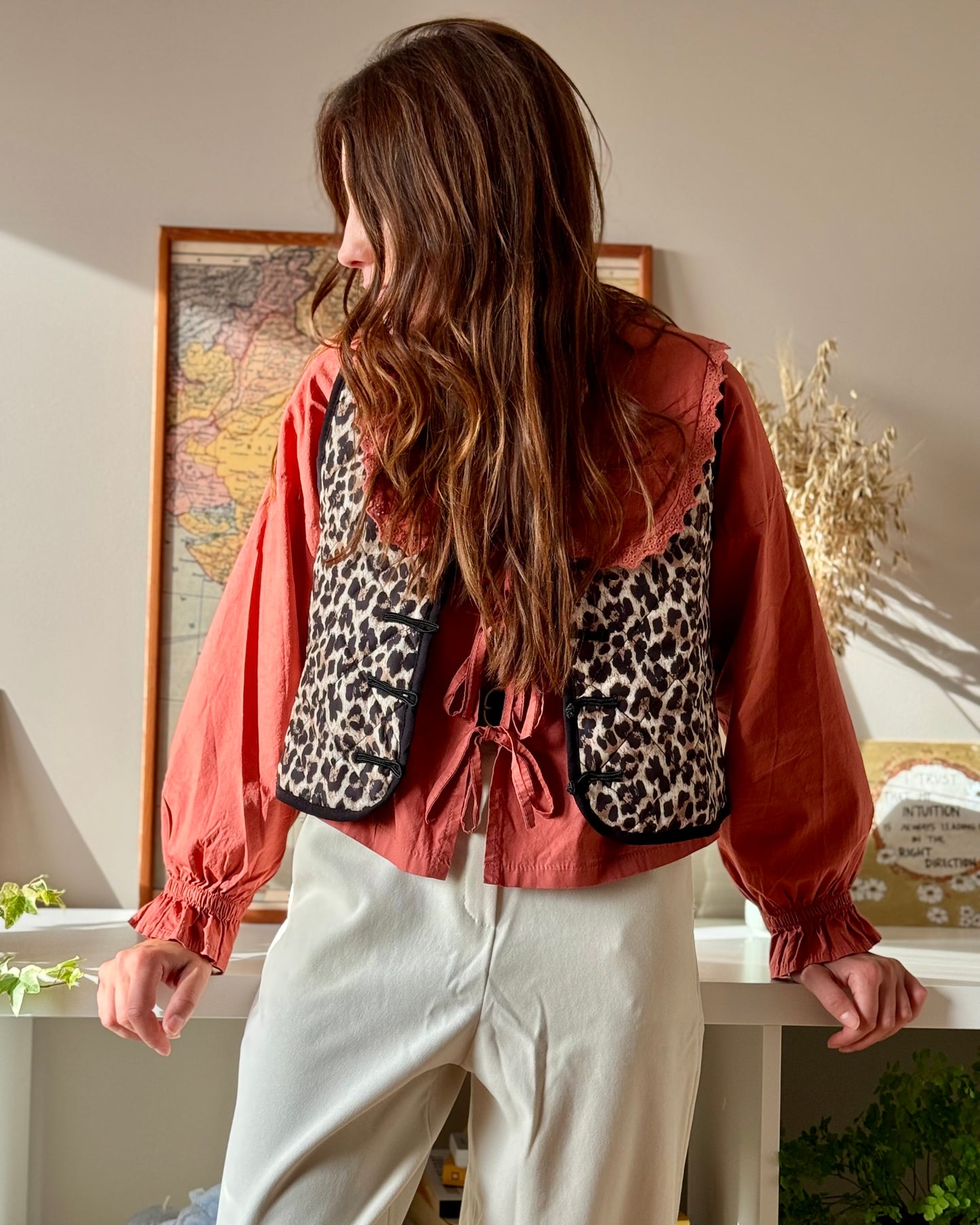 Animal print vest