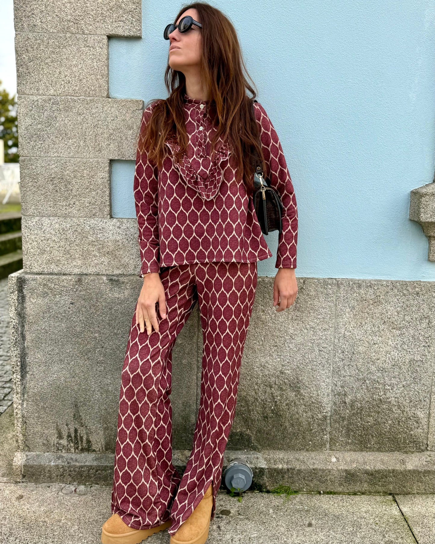 Blusa aurora burdeos