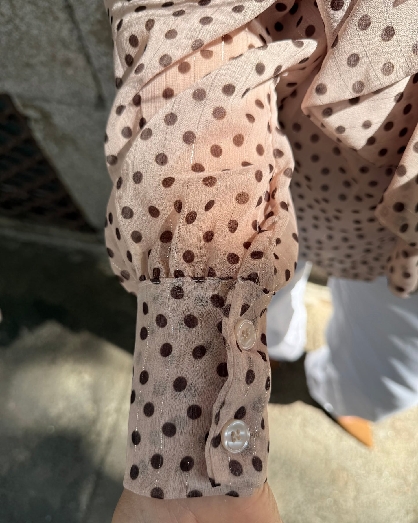 Camisa Emily Bege - Polka Dots