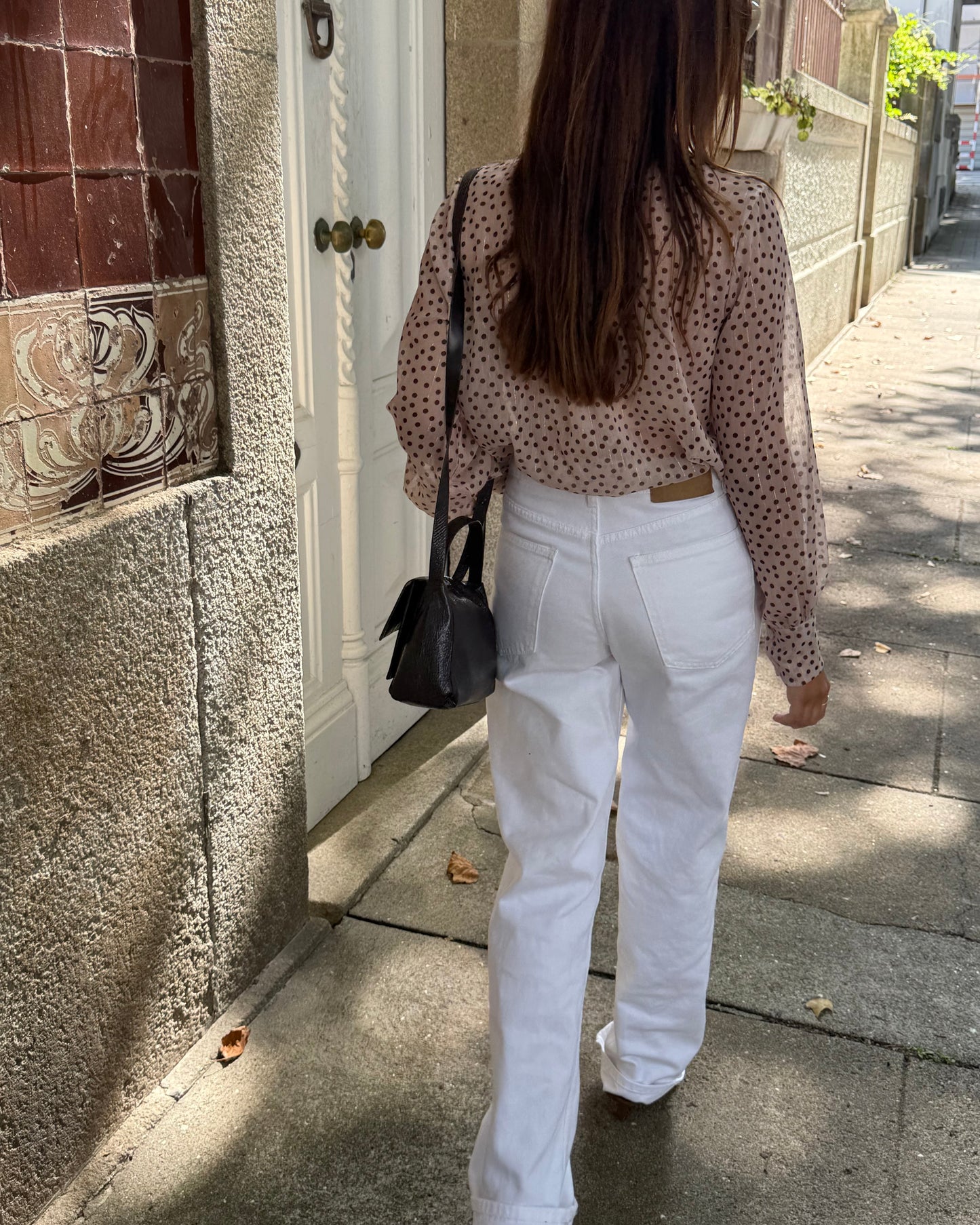 Camisa Emily Bege - Polka Dots