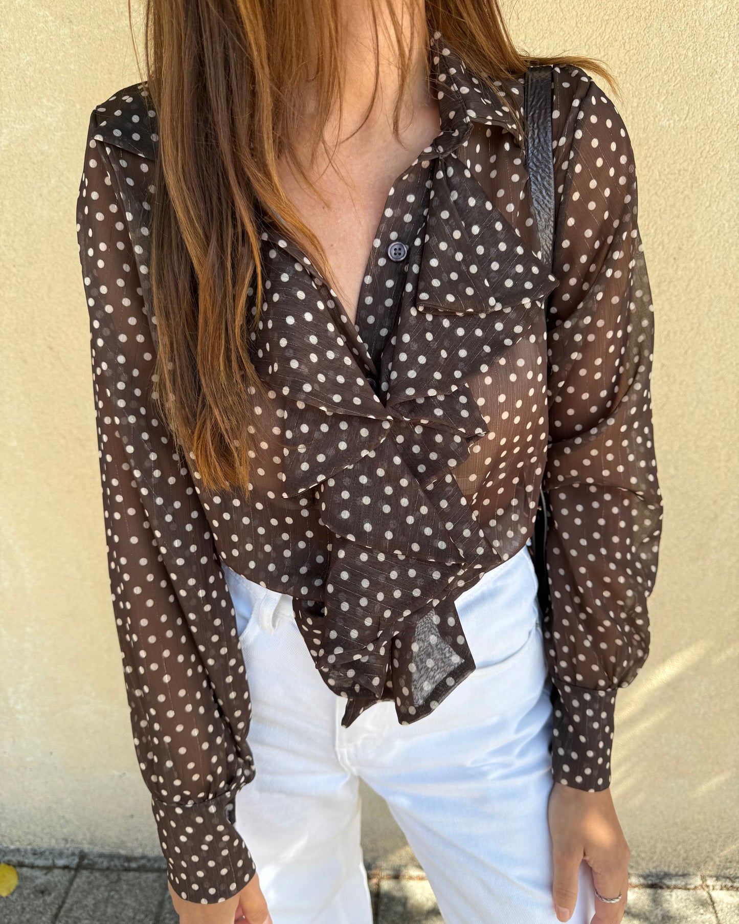 Camisa Emily Castanho - Polka Dots