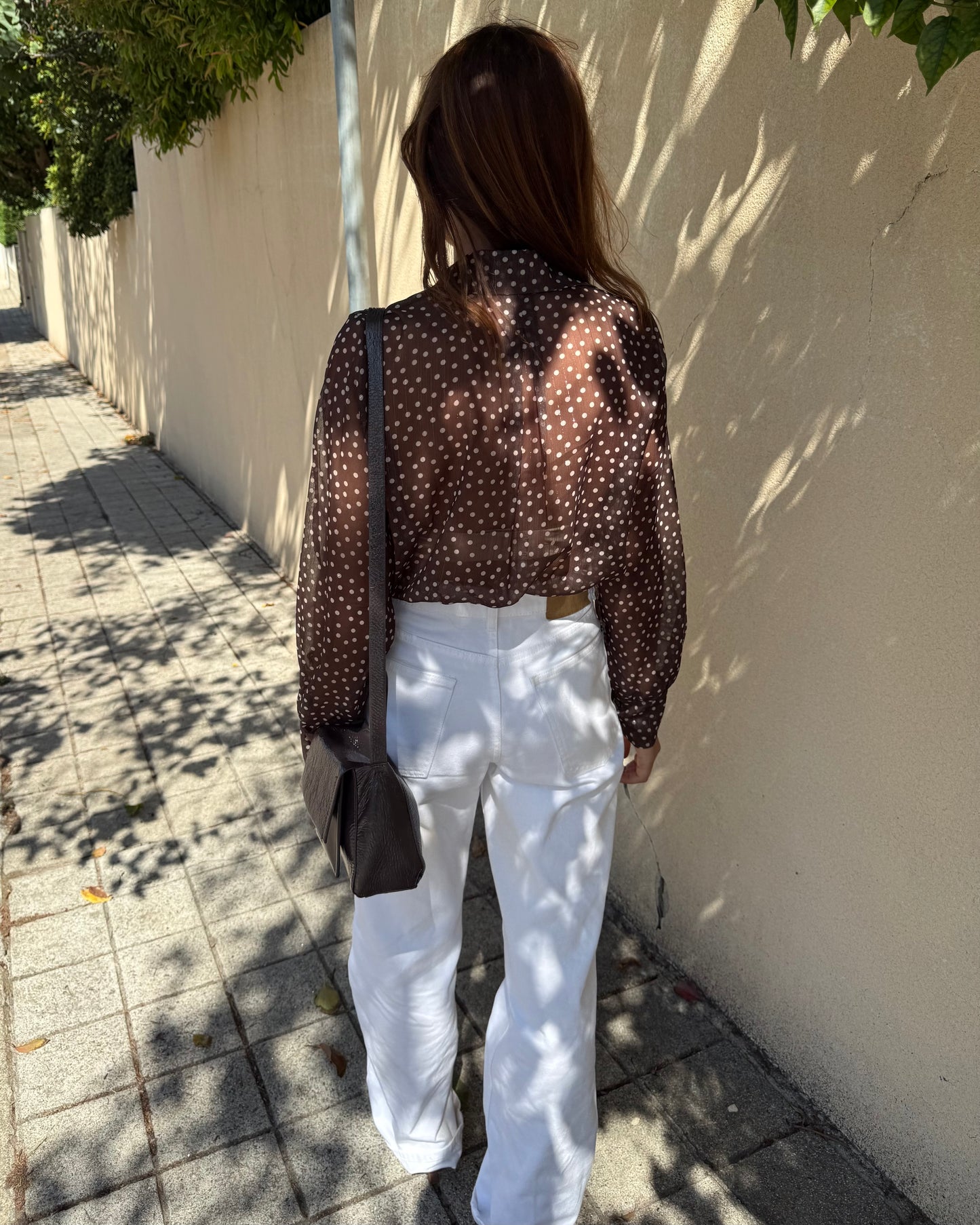 Camisa Emily Castanho - Polka Dots