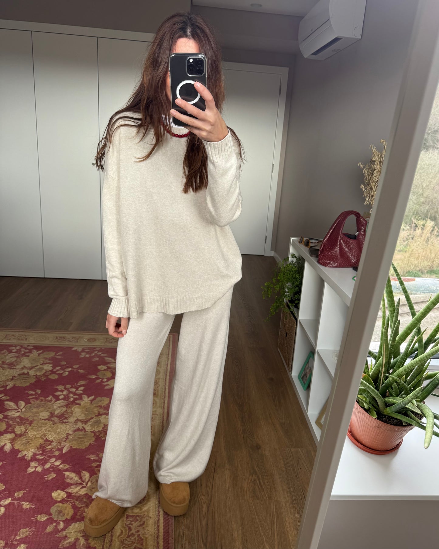 Conjunto de Malha Creme