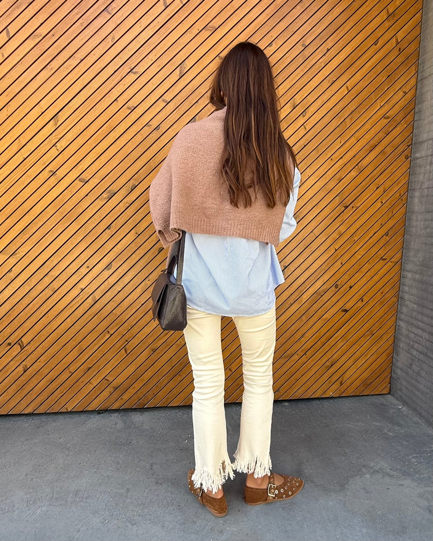 Cream Jeans com Franjas