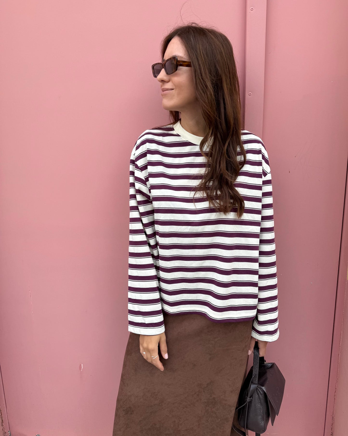 Camisola Rayas - Bordeaux e Branca