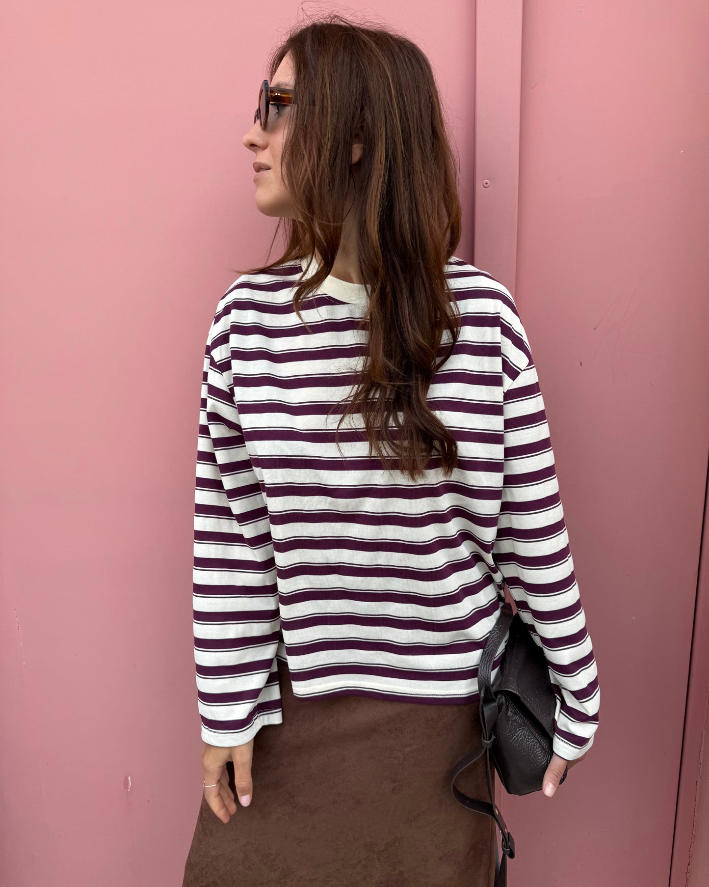 Camisola Rayas - Bordeaux e Branca
