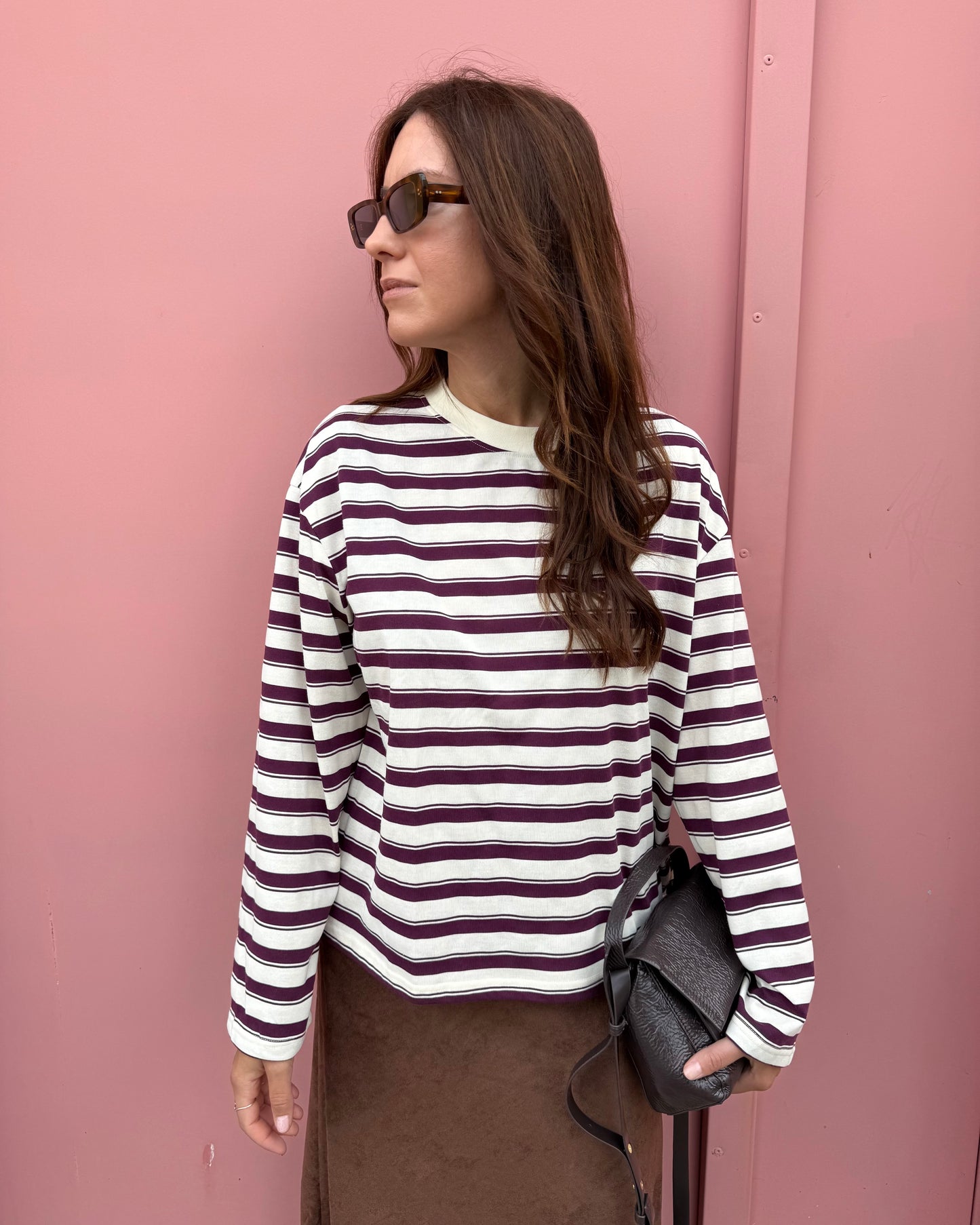 Camisola Rayas - Bordeaux e Branca