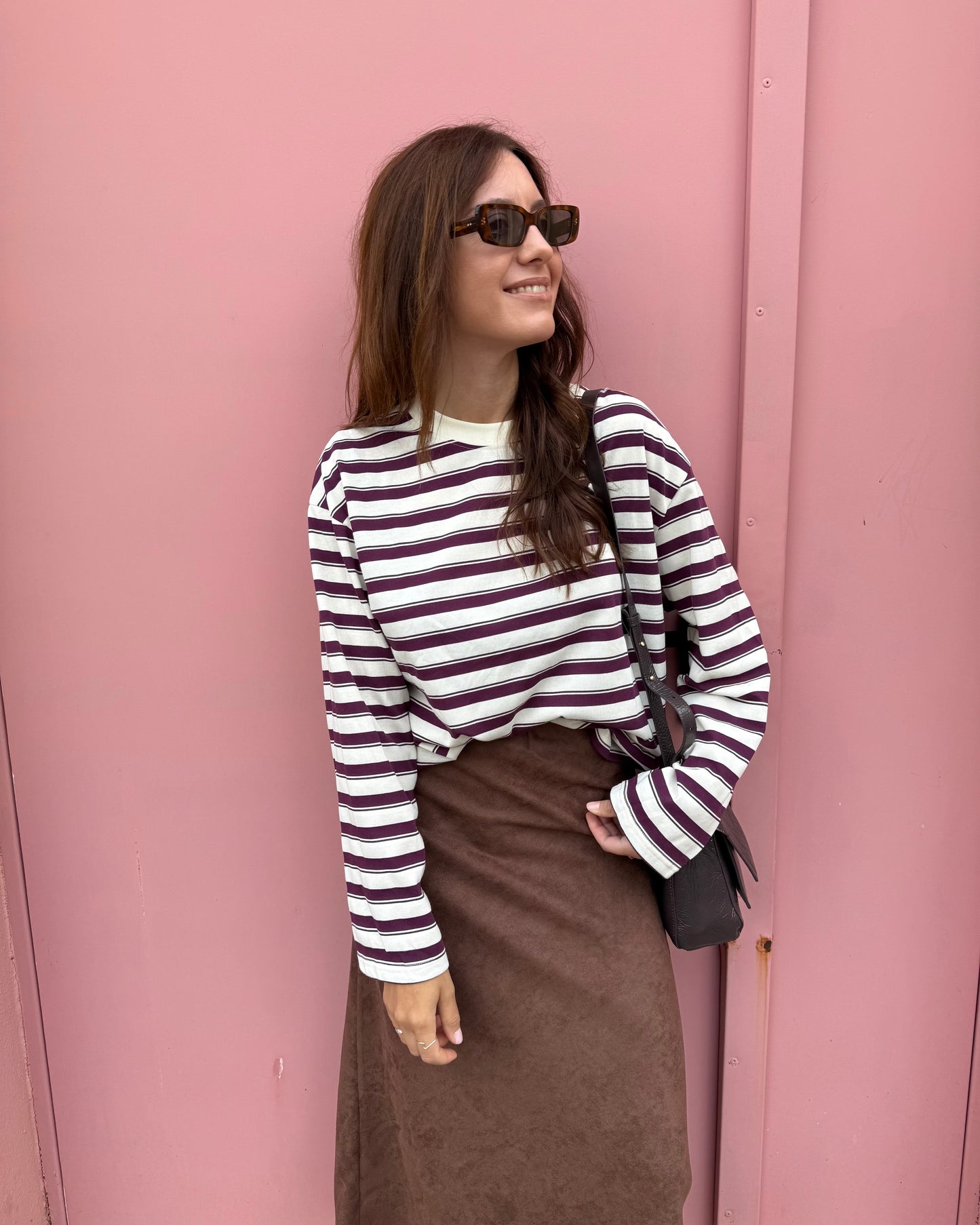 Camisola Rayas - Bordeaux e Branca