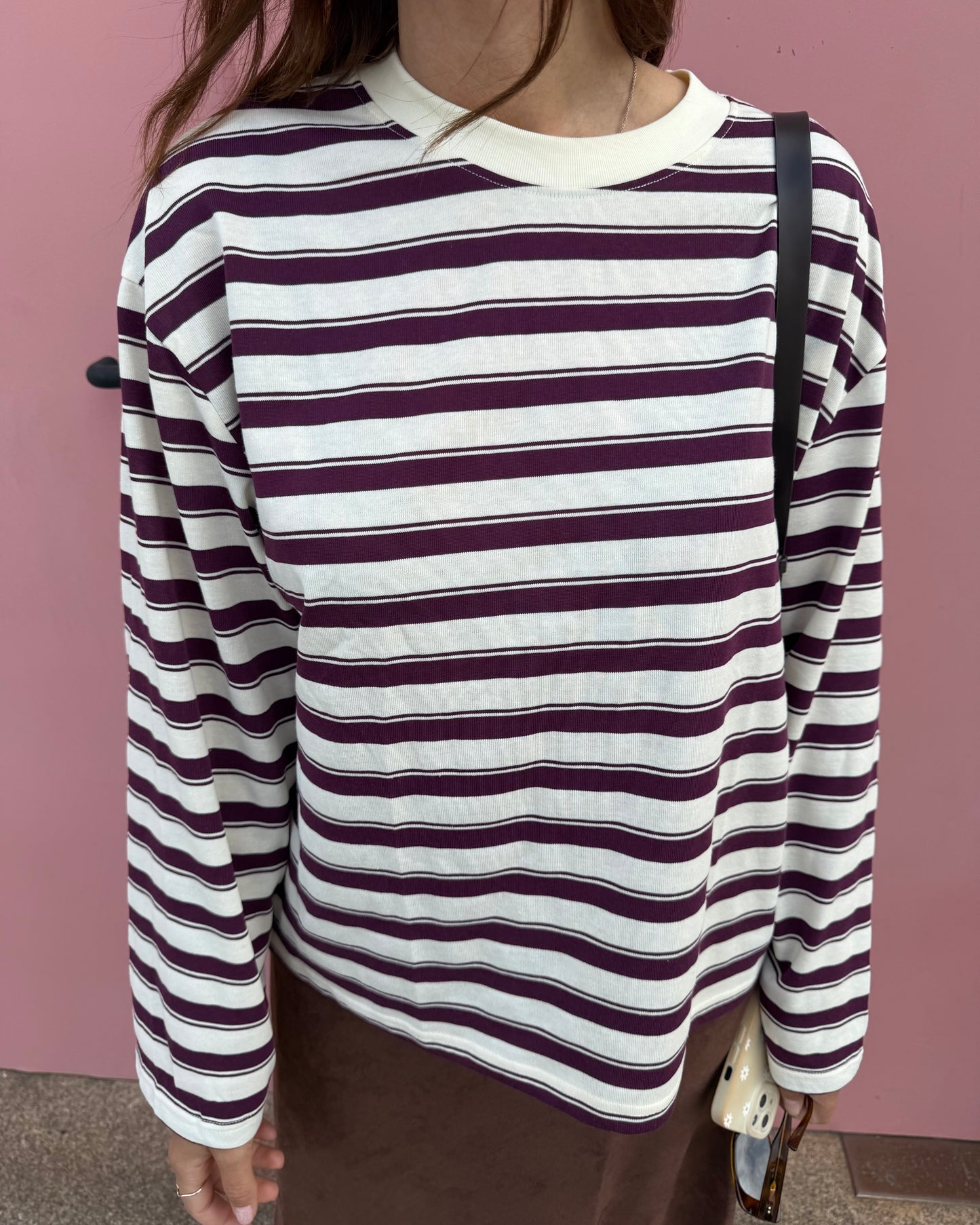 Camisola Rayas - Bordeaux e Branca