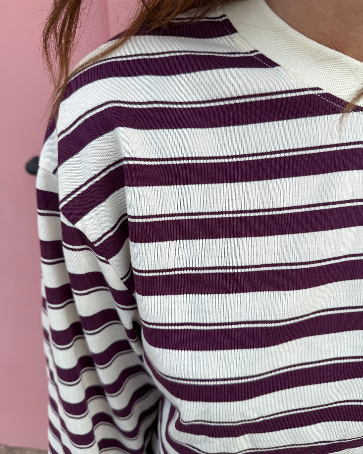 Camisola Rayas - Bordeaux e Branca