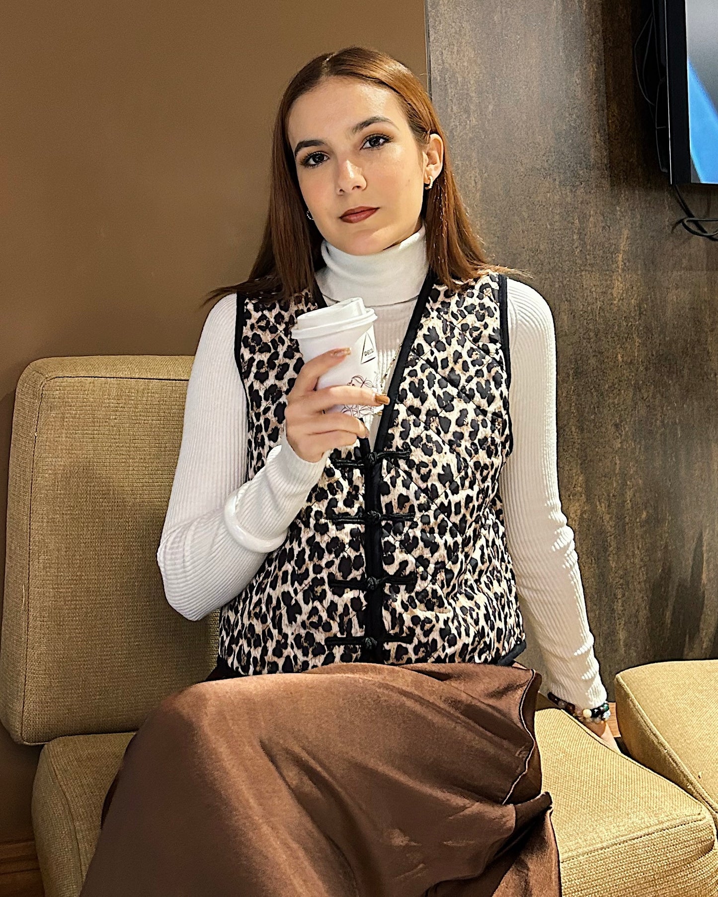 Animal print vest