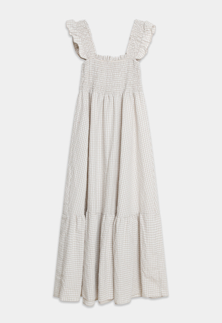 Vestido Bari - Vichy Bege