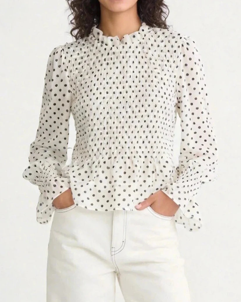 Camisa Polka Dots - Preto e Branco