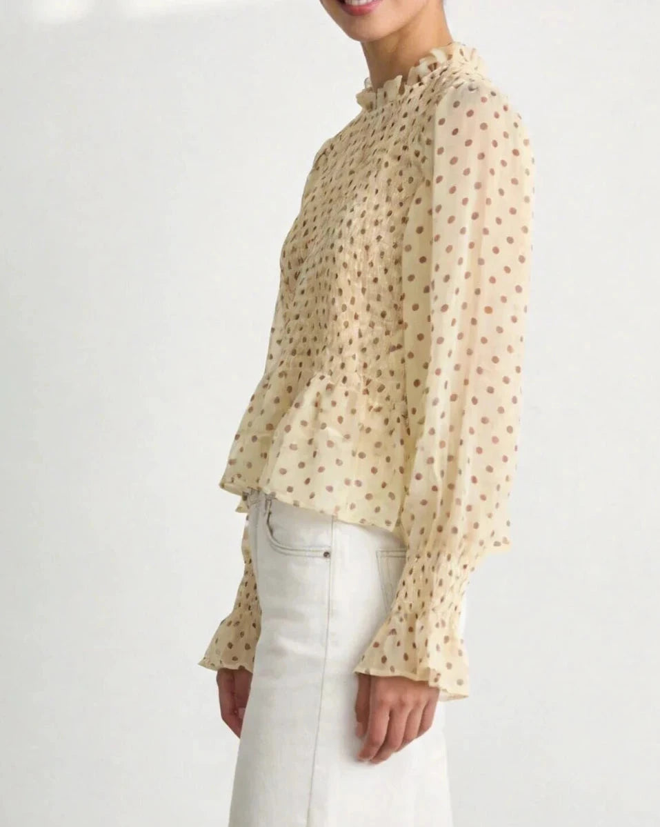 Camisa Polka Dots - Amarelo e Castanho