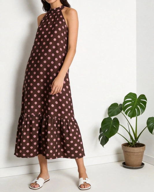 Vestido Camila - Castanho - Pré-venda ( envio até 03/06)