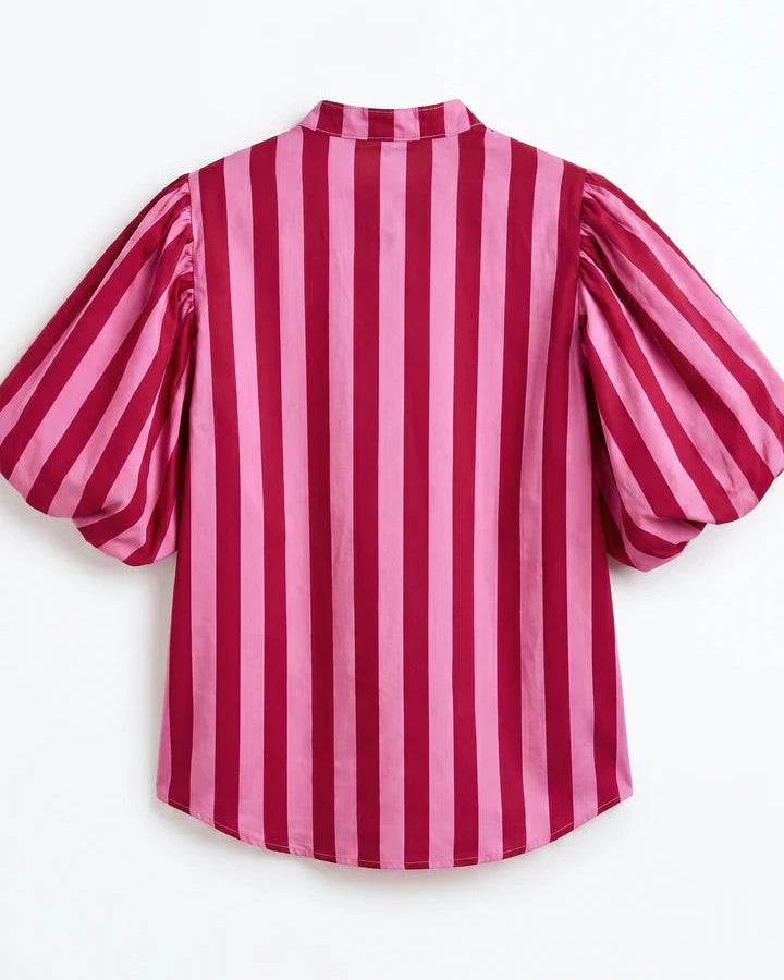 Camisa Sofia - Rosa e Bordeaux ( Envio até 19/06)