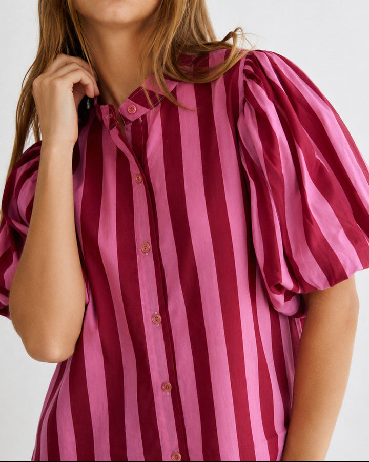 Camisa Sofia - Rosa e Bordeaux ( Envio até 19/06)