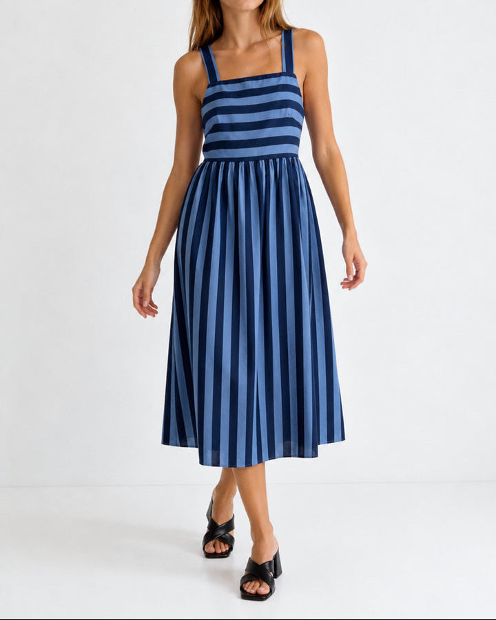 Vestido Rayas - Azul - Pré-venda ( Envio até 26/06)
