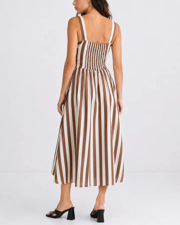 Vestido Rayas - Castanho - Envio até 19/06
