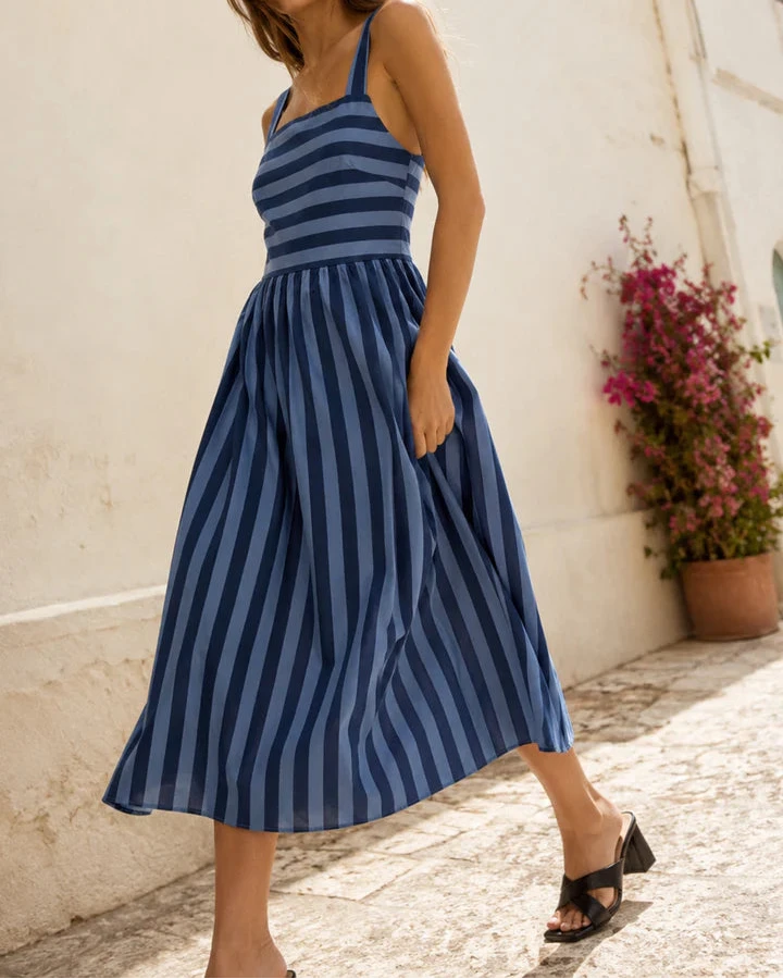 Vestido Rayas - Azul - Pré-venda ( Envio até 26/06)
