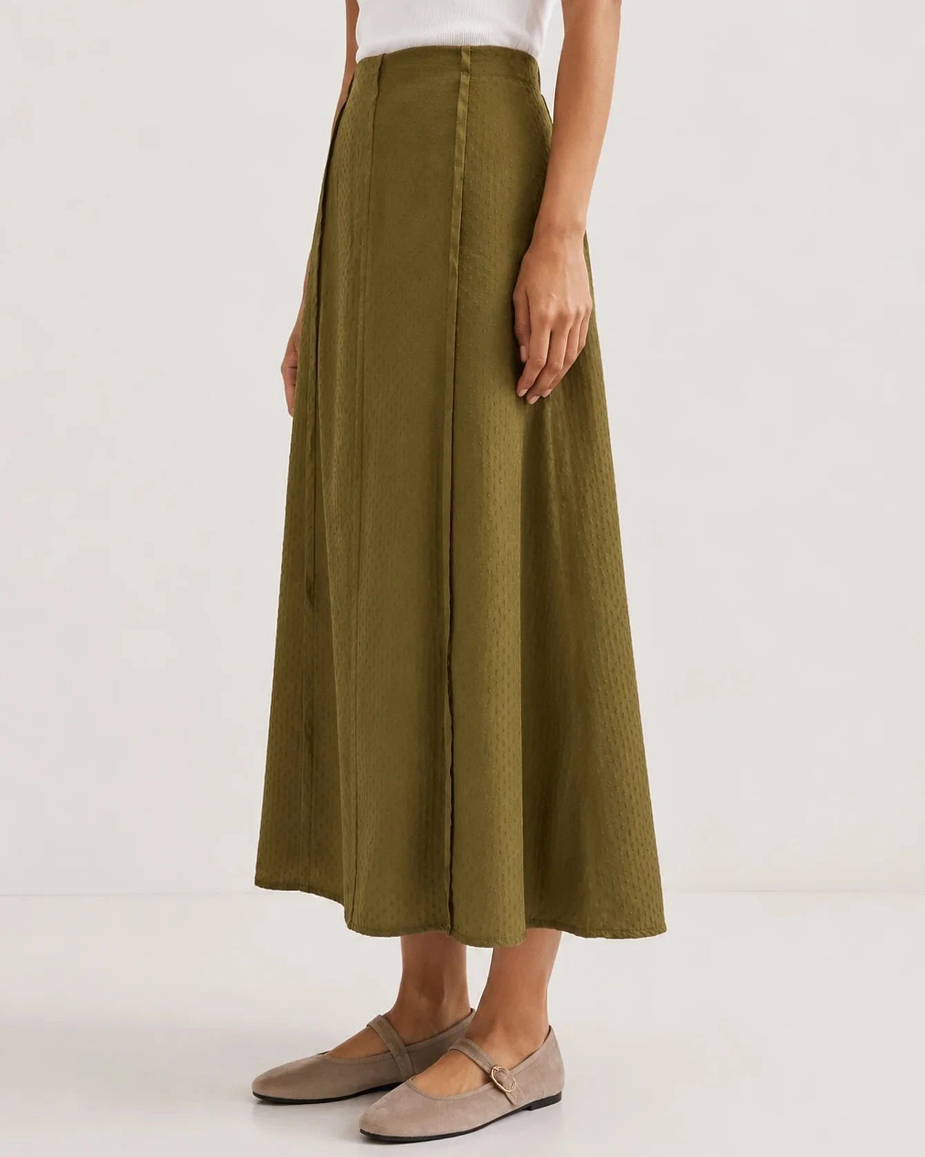 Saia Midi Verde Oliva -  - Envio até 10/07