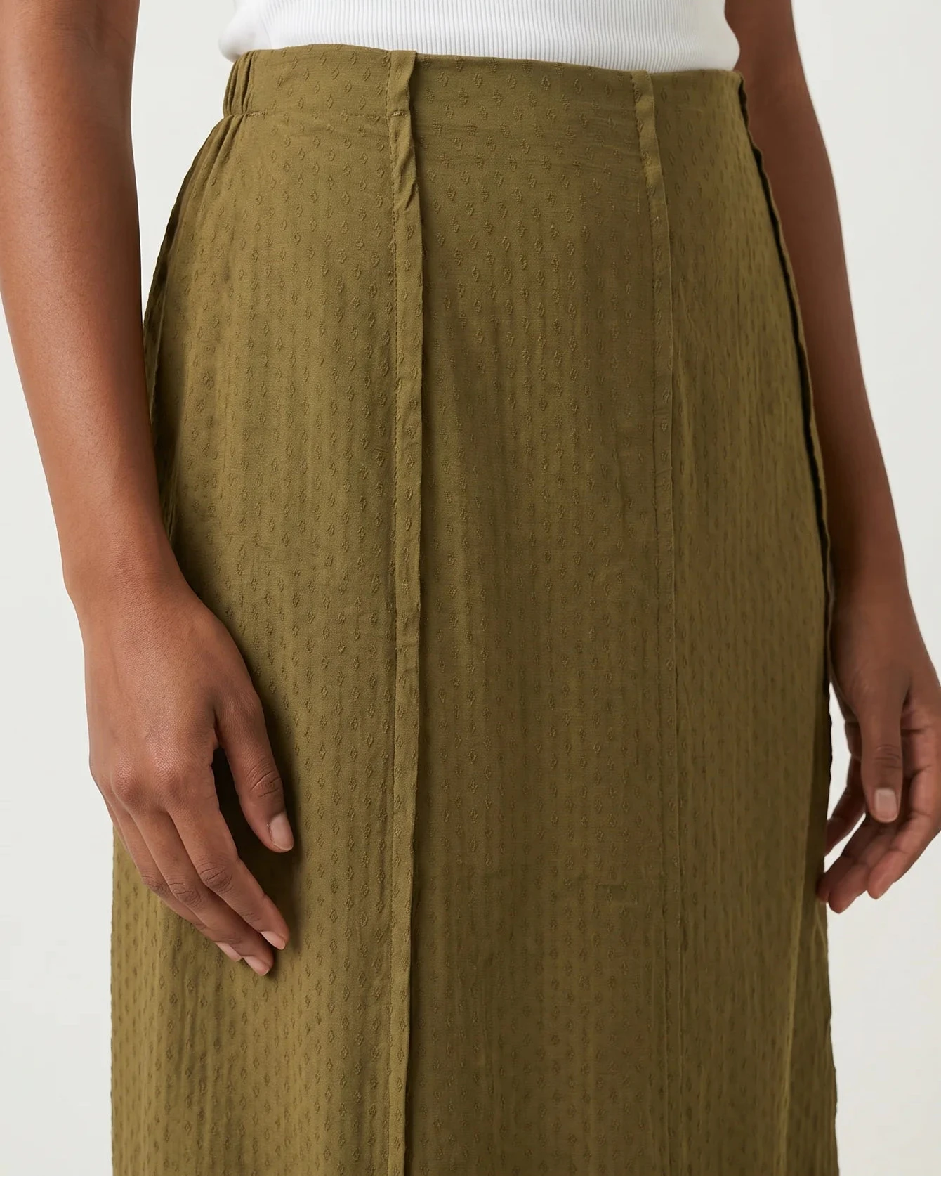 Saia Midi Verde Oliva -  - Envio até 10/07