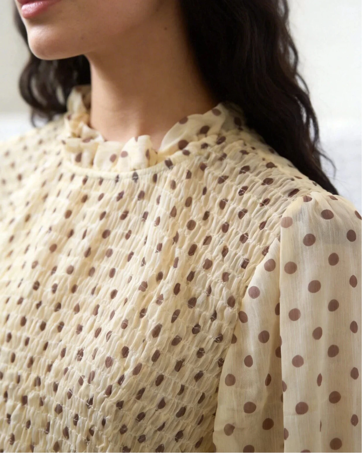 Camisa Polka Dots - Amarelo e Castanho