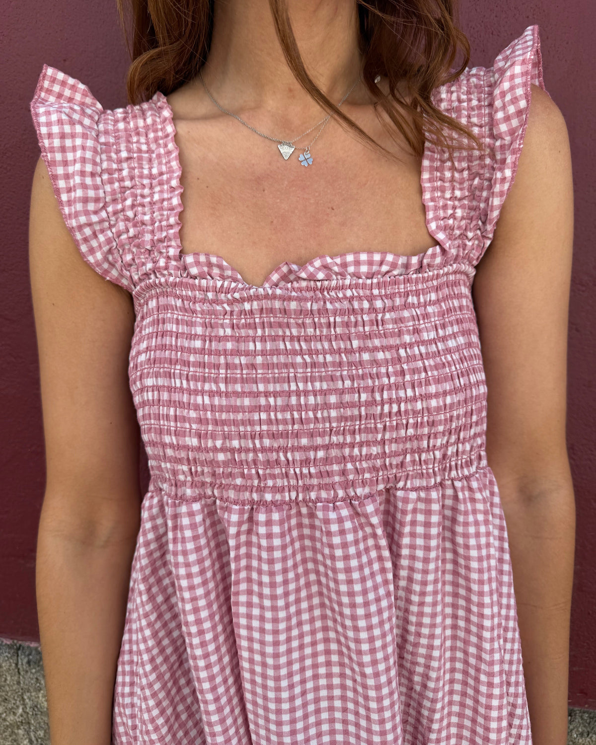 Vestido Bolonha - Vichy Rosa