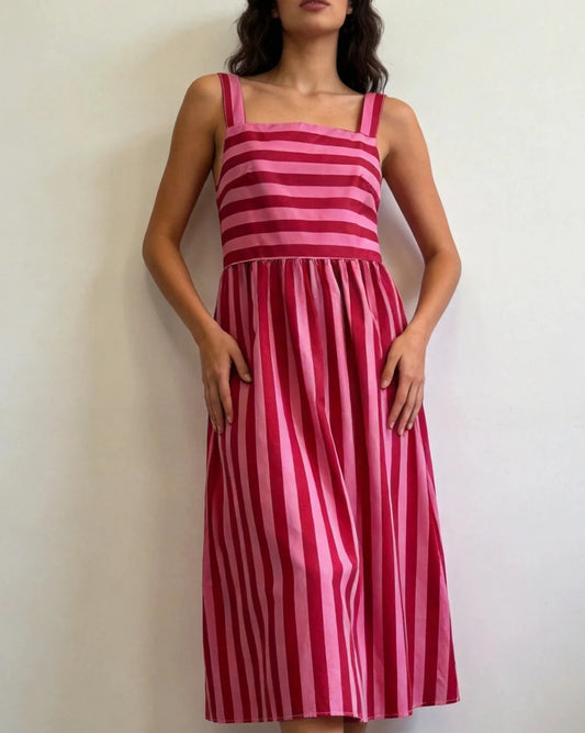 Vestido Rayas - Rosa