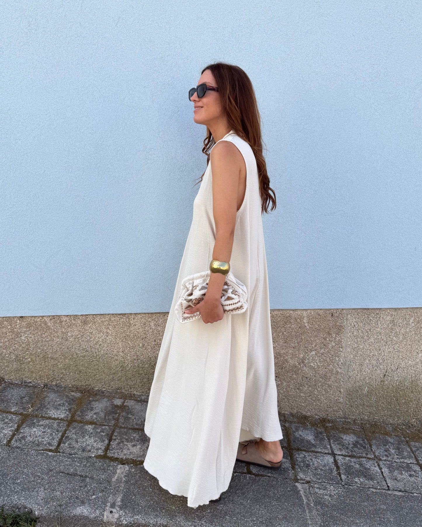 Vestido Sardinha - Creme -  Pré-venda (Envio até 06/08)