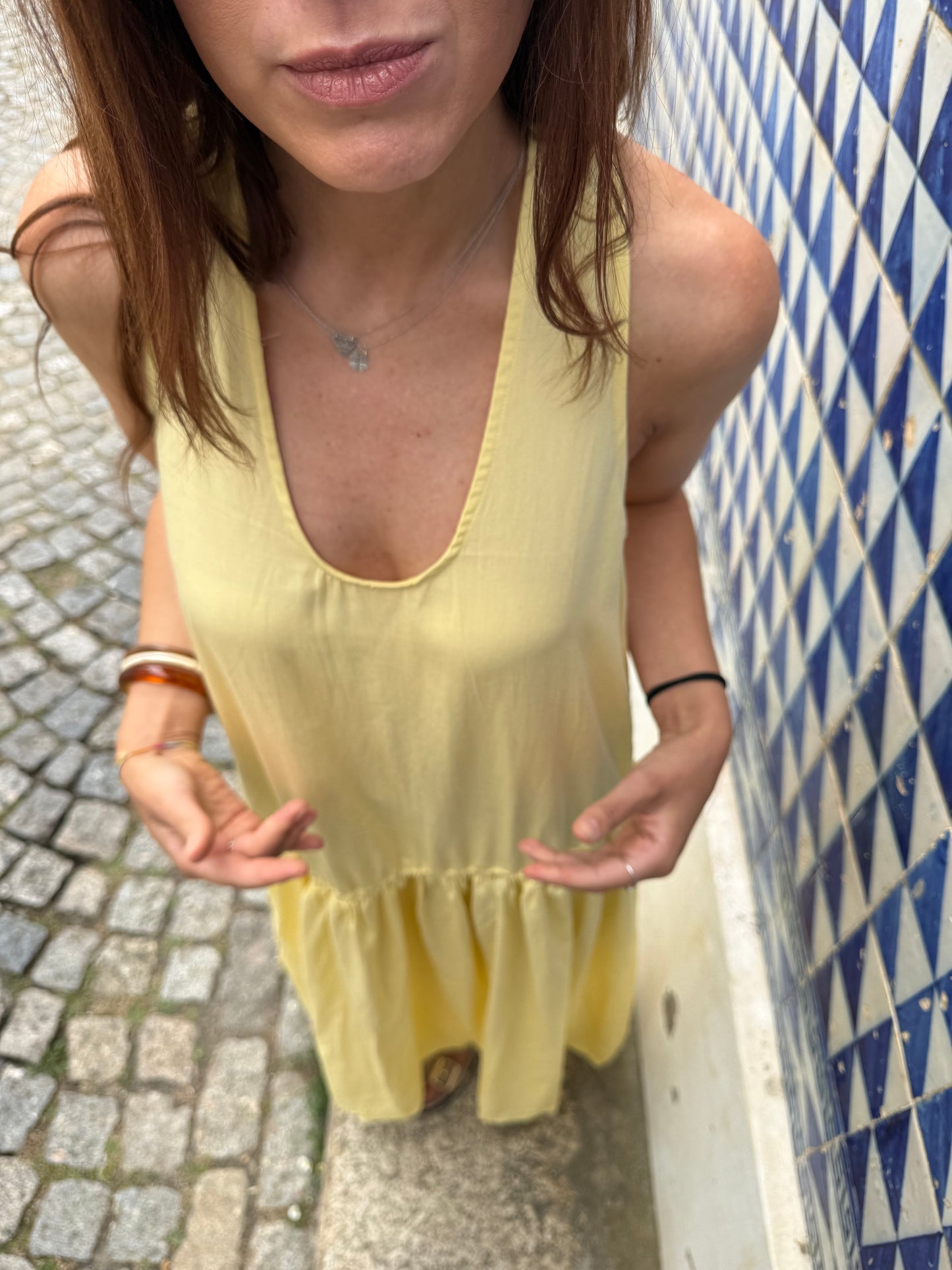 Vestido Santa Cruz - Amarelo Manteiga