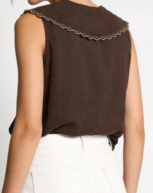 Blusa em Linho - Castanho
