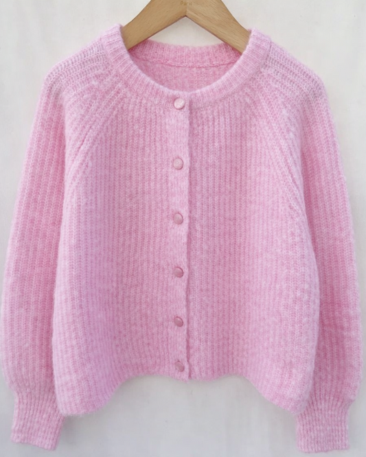 Cardigan Amélia - Rosa Bebé - Pré-Venda - ( Envio até 23/01)