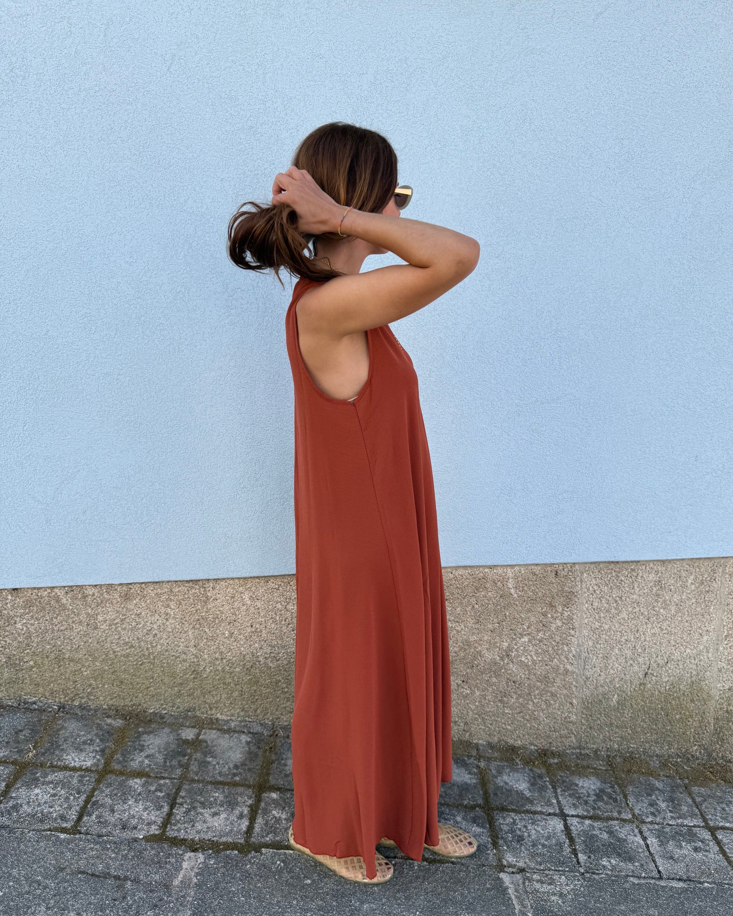 Vestido Sardinha -Tijolo