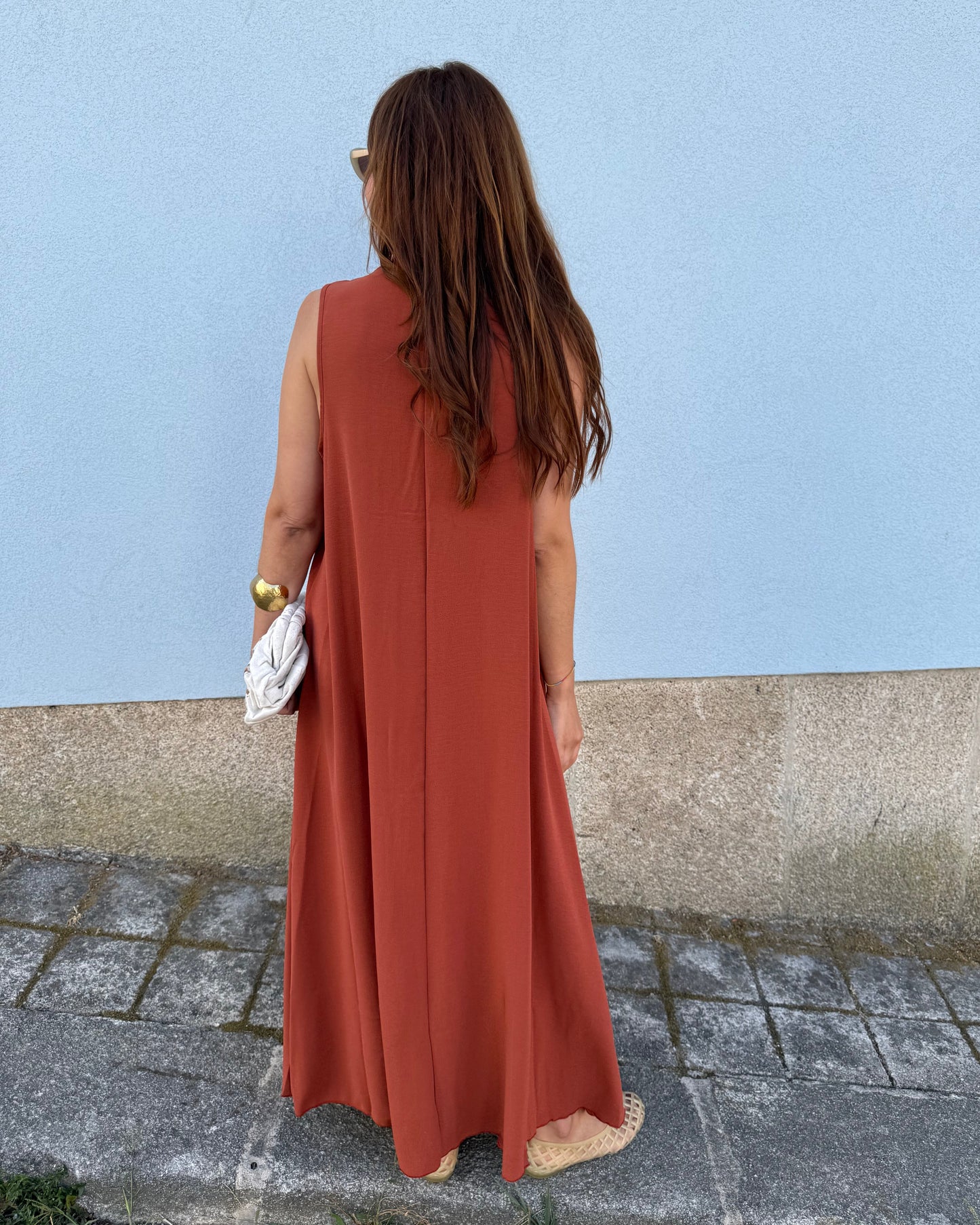 Vestido Sardinha -Tijolo