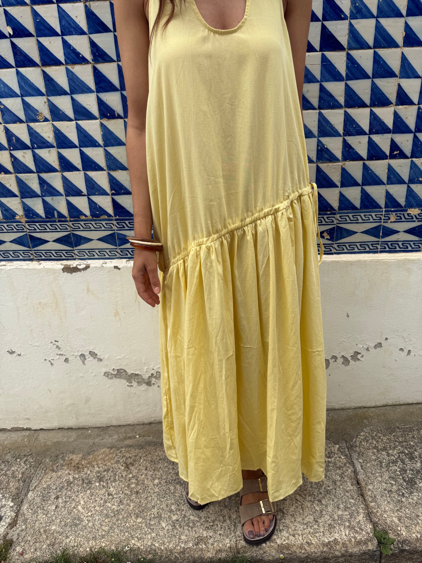 Vestido Santa Cruz - Amarelo Manteiga