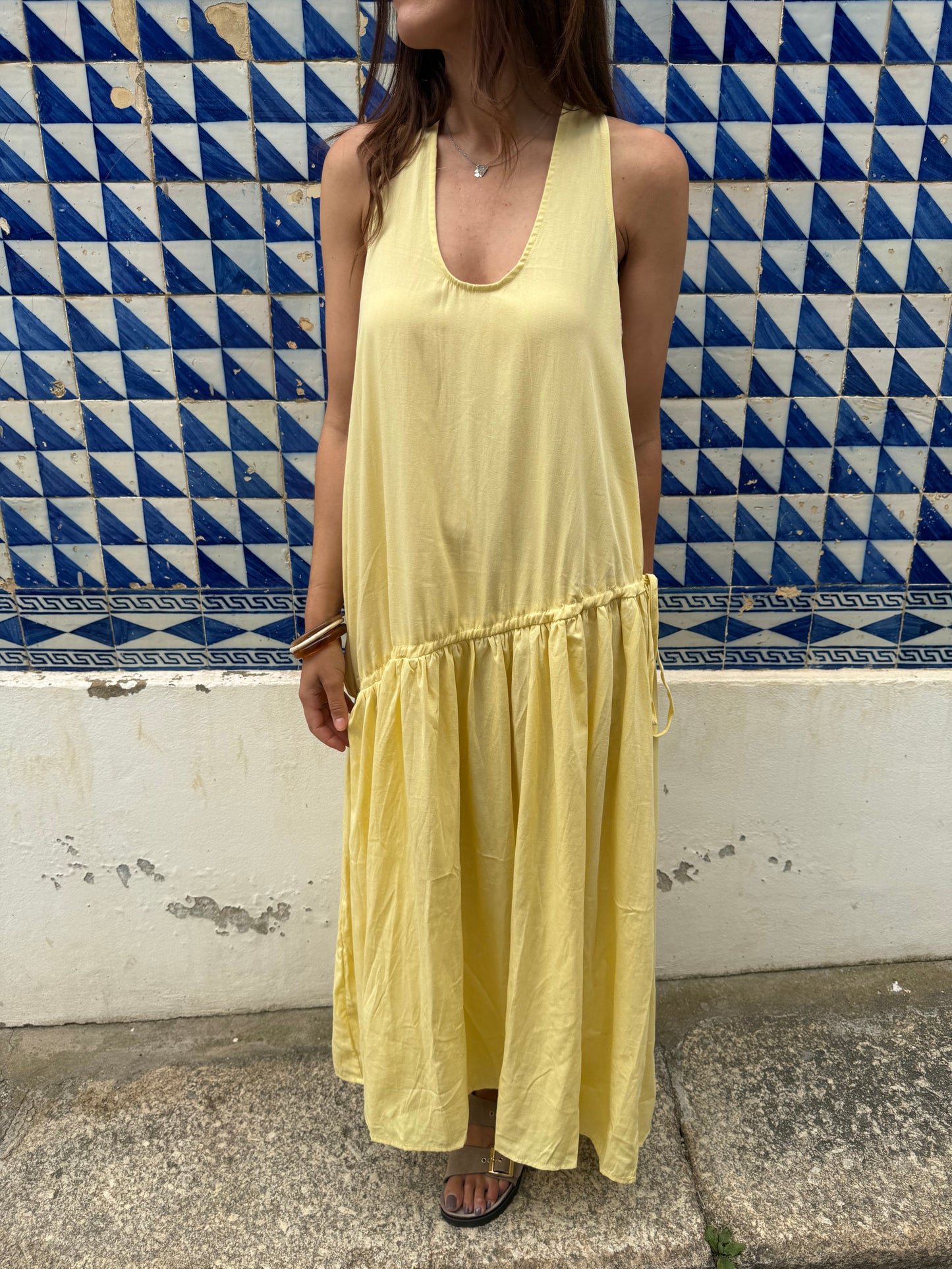 Vestido Santa Cruz - Amarelo Manteiga