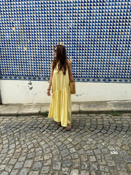 Vestido Santa Cruz - Amarelo Manteiga