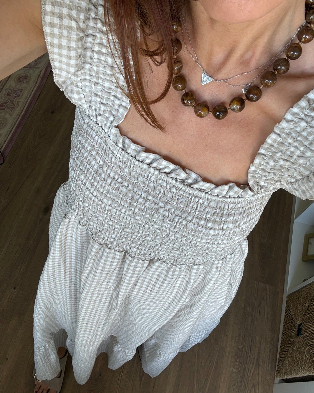 Vestido Bari - Vichy Bege