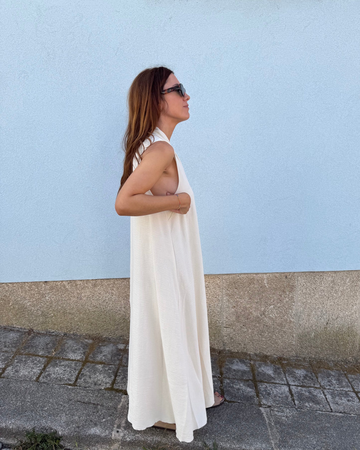 Vestido Sardinha - Creme -  Pré-venda (Envio até 06/08)