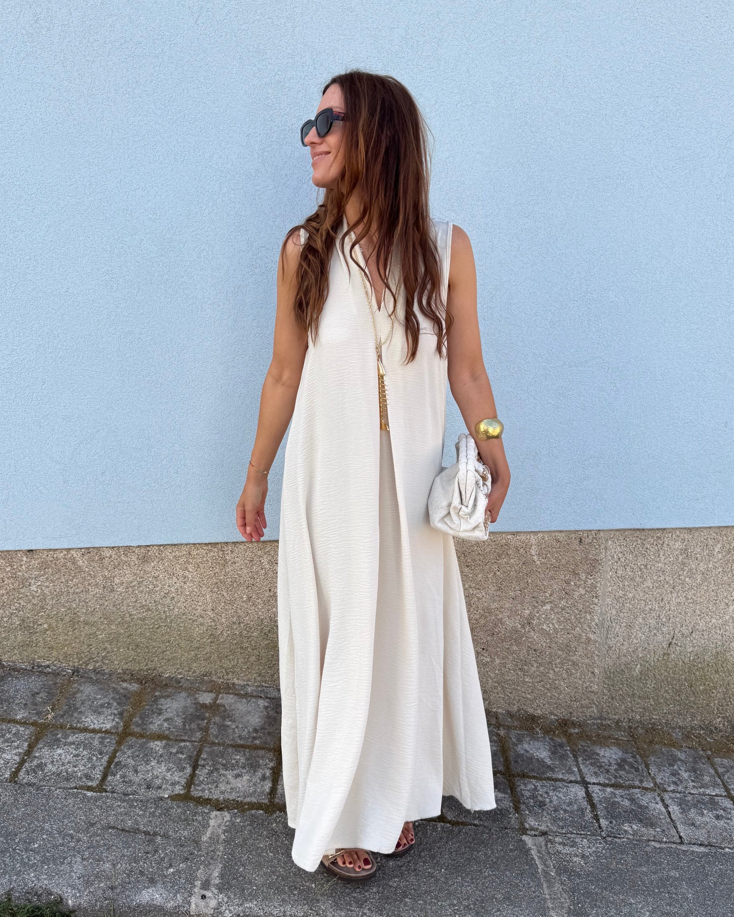 Vestido Sardinha - Creme -  Pré-venda (Envio até 06/08)