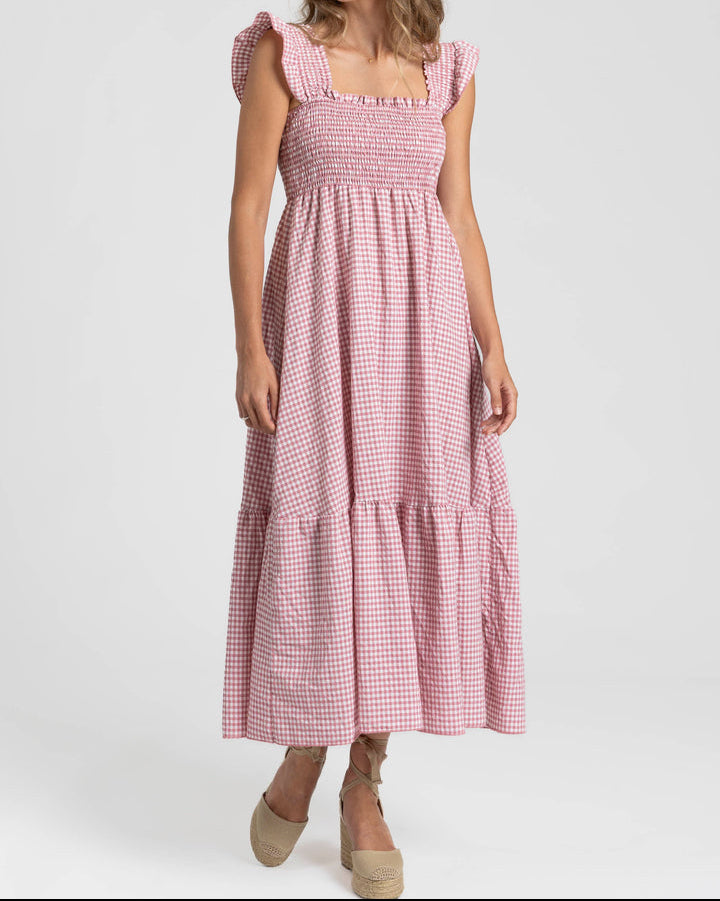 Vestido Bolonha - Vichy Rosa
